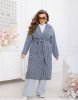 Двухбортное пальто oversize 2352 синий-белый