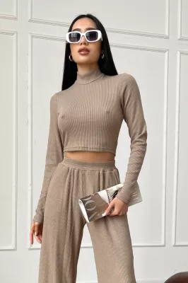 Кроп топ Стасі бежевий