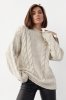 Вязаный свитер с косами oversize 231198 бежевый