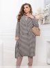 Двухбортное пальто oversize 2352 коричнево-белое