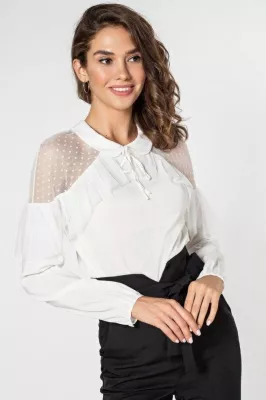 Ніжна блуза 21156 молочна