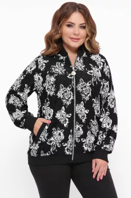 Бомбер Фонда чорний троянди