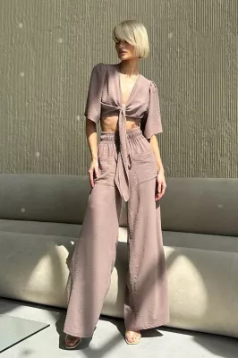 Костюм із брюками Сіат мокко