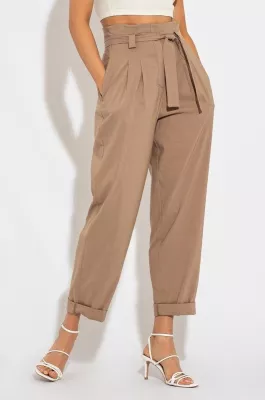 Трендові брюки-банани 4162 бежеві