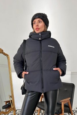 Стильный пуховик awesome графит 7540