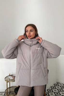 Стильный пуховик awesome пудра 7541