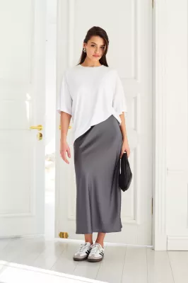 Шовкова спідниця Графіт 6224