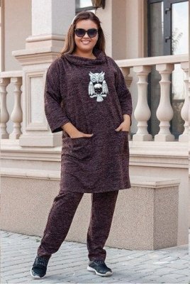 Костюм двойка из ангоры с аппликацией 1391