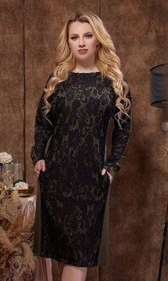 Платье с гипюром батал 1488