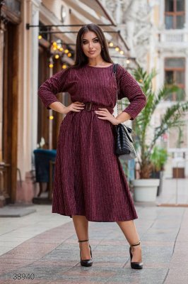 Бордова ангорова сукня для повних 38940