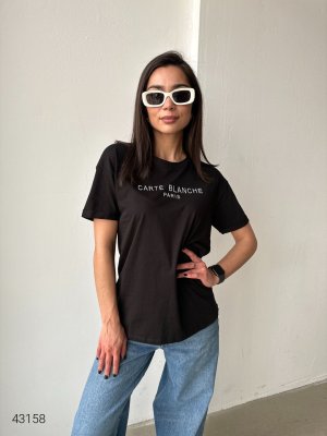 Футболка жіноча з вишивкою 43158 чорний