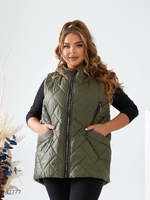 Стеганна жилетка жіноча батал 42777 хакі