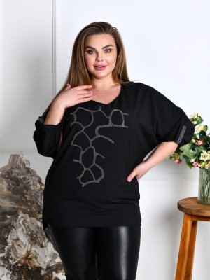 Женская блузка свободного кроя 42555 черный