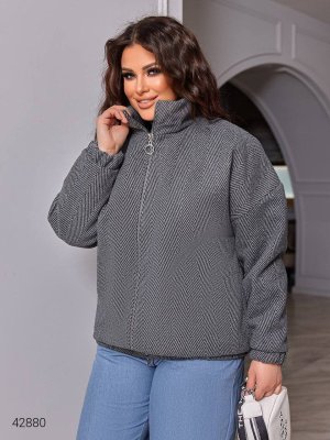 Жіноча куртка великих розмірів 42880 сірий