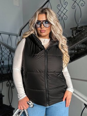 Женская жилетка плюс сайз 42850 черный